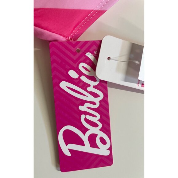 Barbie One Piece Pink Striped Swimsuit Girls Size 10 - Picture 9 of 10